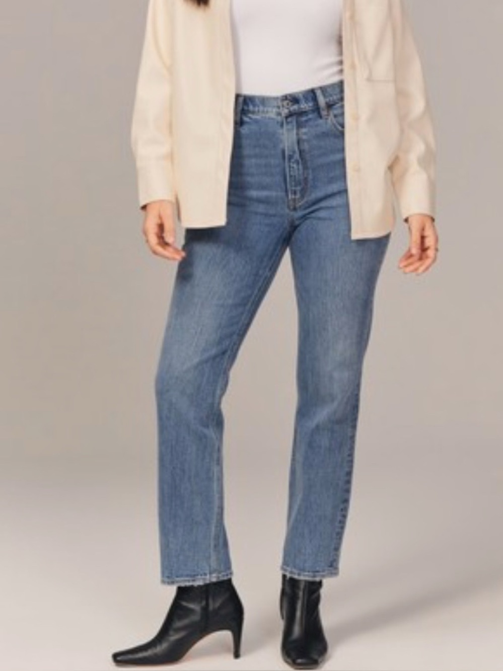 Abercrombie The Ultra Straight Ankle High Rise Curve Love Size 24